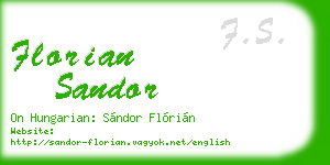 florian sandor business card